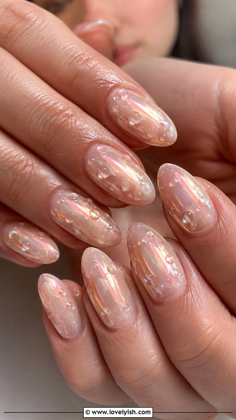 Glazed Donut Nails with 3D Dewdrops - 50 glazed donut nails - 50 glazed donut nails