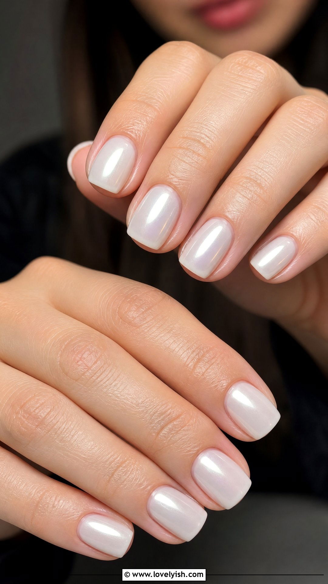 Glazed Milky White Short Nails - 50 classy short nail designs - 50 classy short nail designs