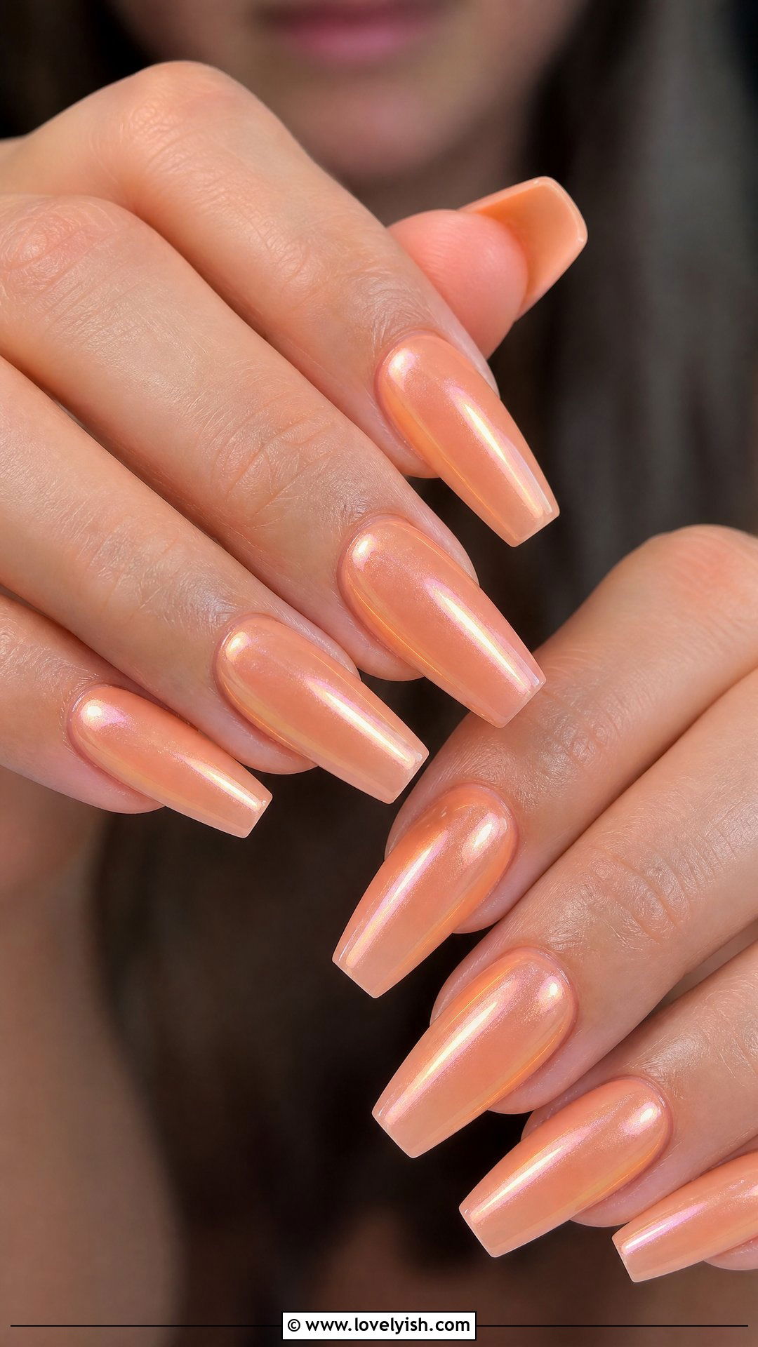 Glazed Peach Nails - 50 cute summer nail designs - 50 cute summer nail designs