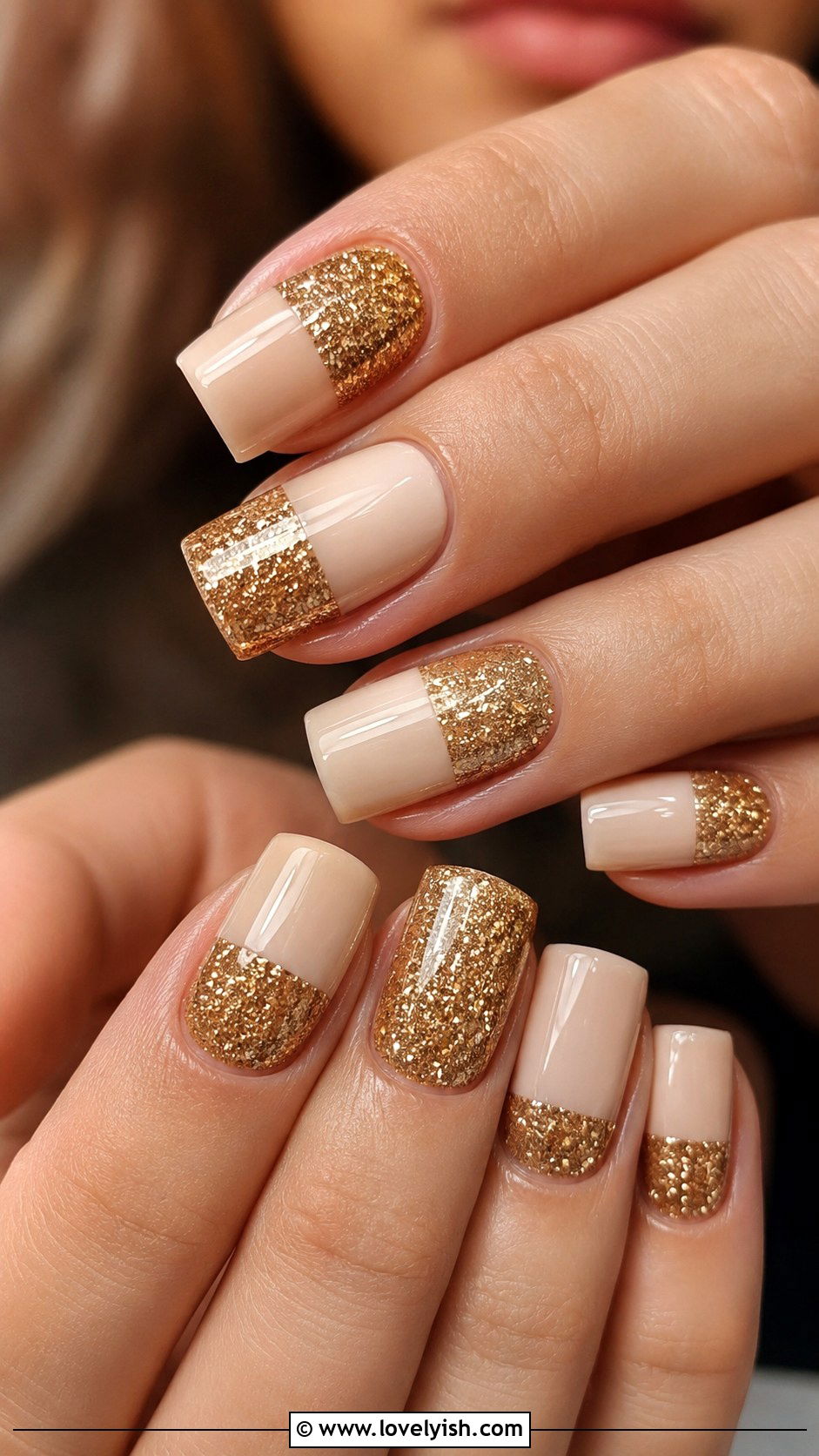 Glitter Color Block Nails - 25 glitter nail designs - 25 glitter nail designs