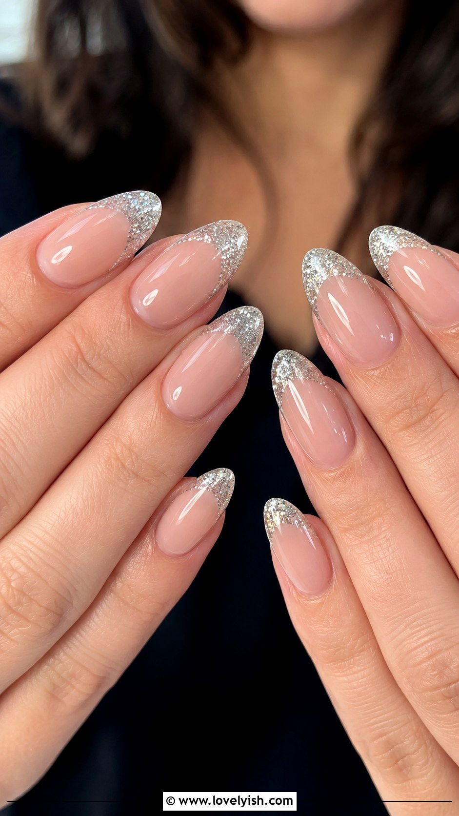 Glitter French Tip Nails - 42 french nail designs - 42 french nail designs