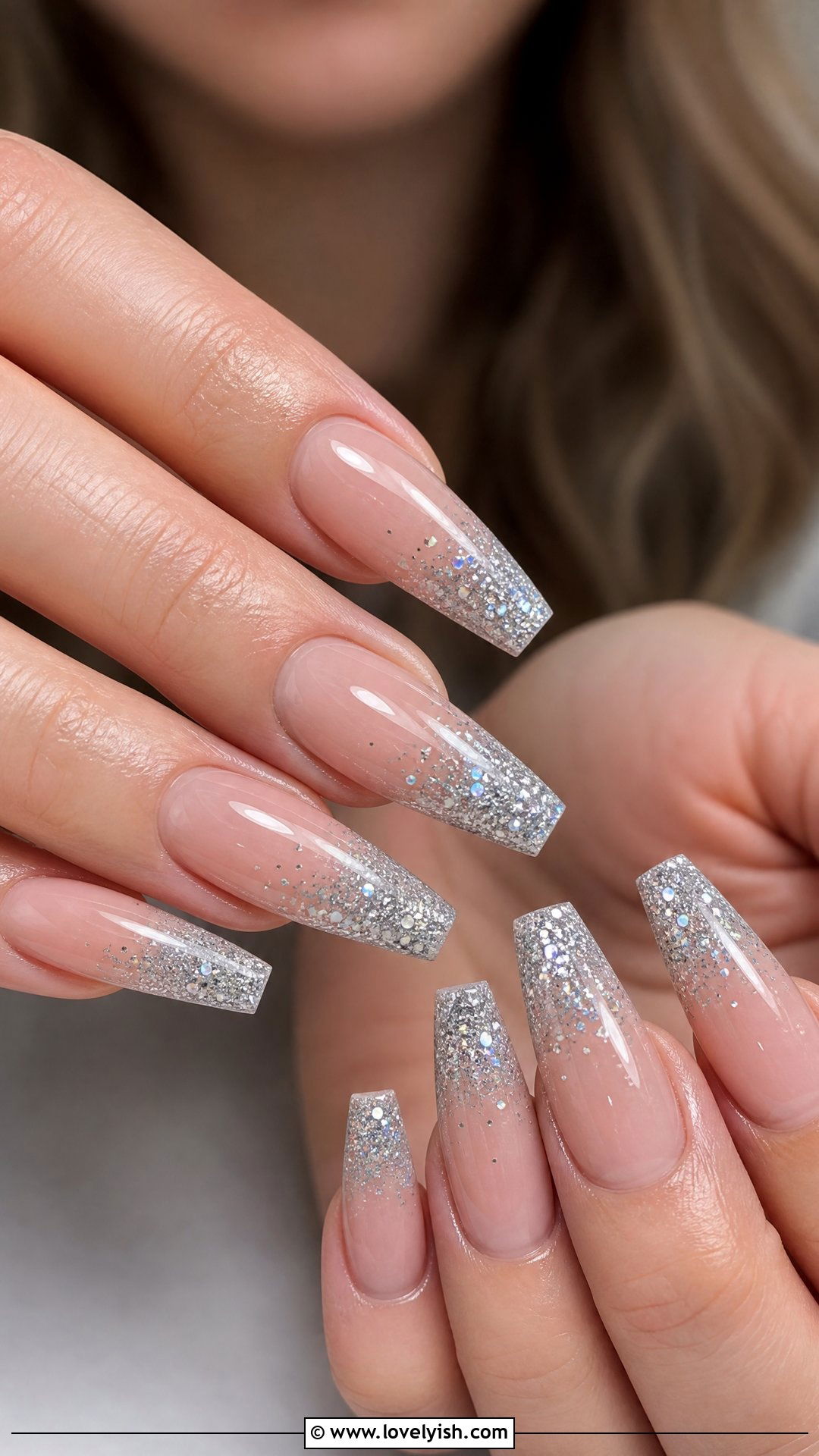 Glitter French Tip - 50 french manicure - 50 french manicure