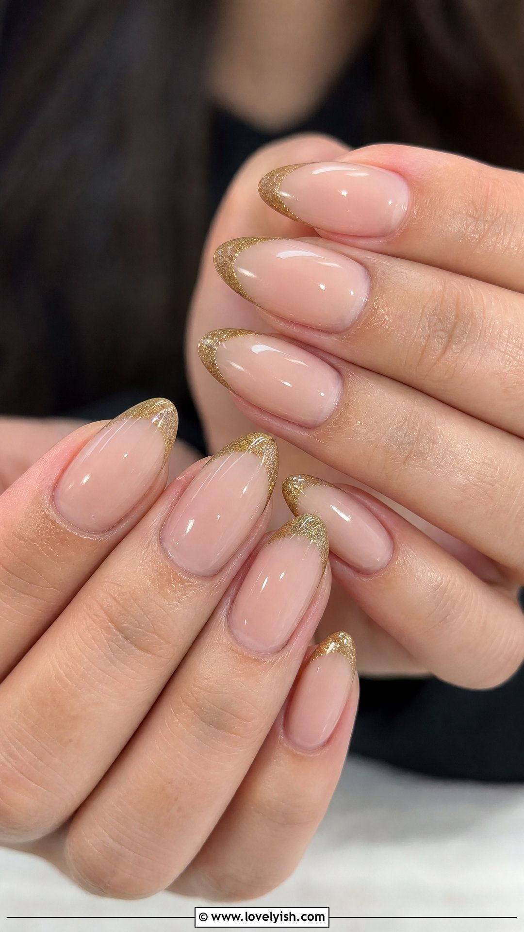 Glitter Gold French Tip Nails - 50 colored french tip nails - 50 colored french tip nails