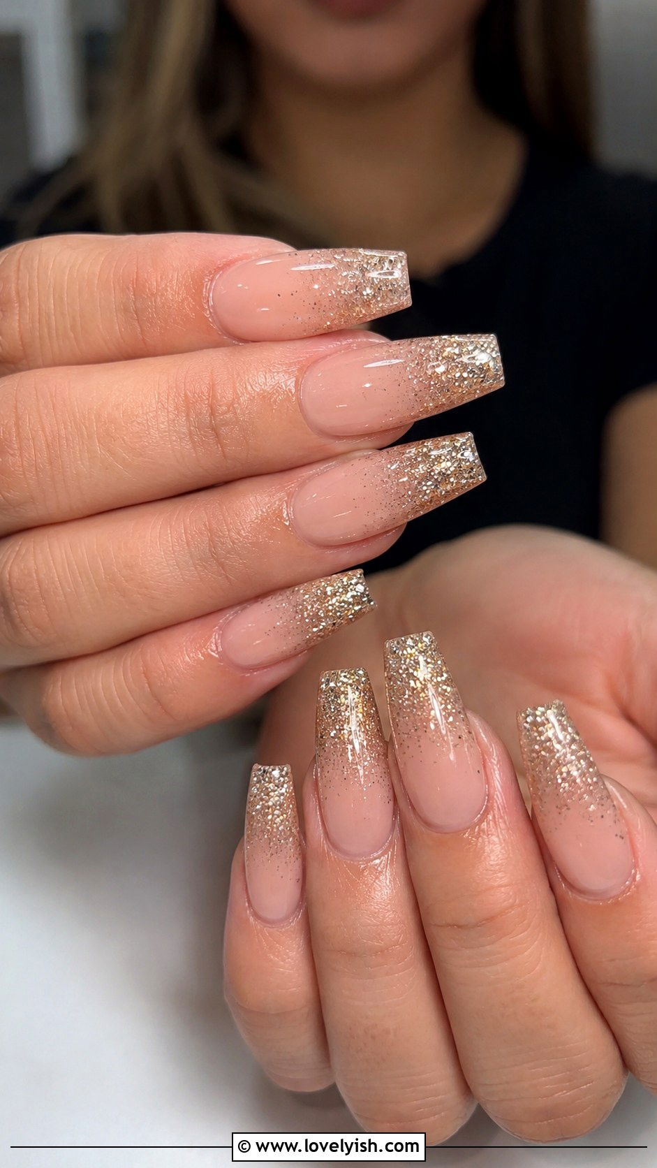 Glitter Gradient Tip Nails - 25 glitter nail designs - 25 glitter nail designs