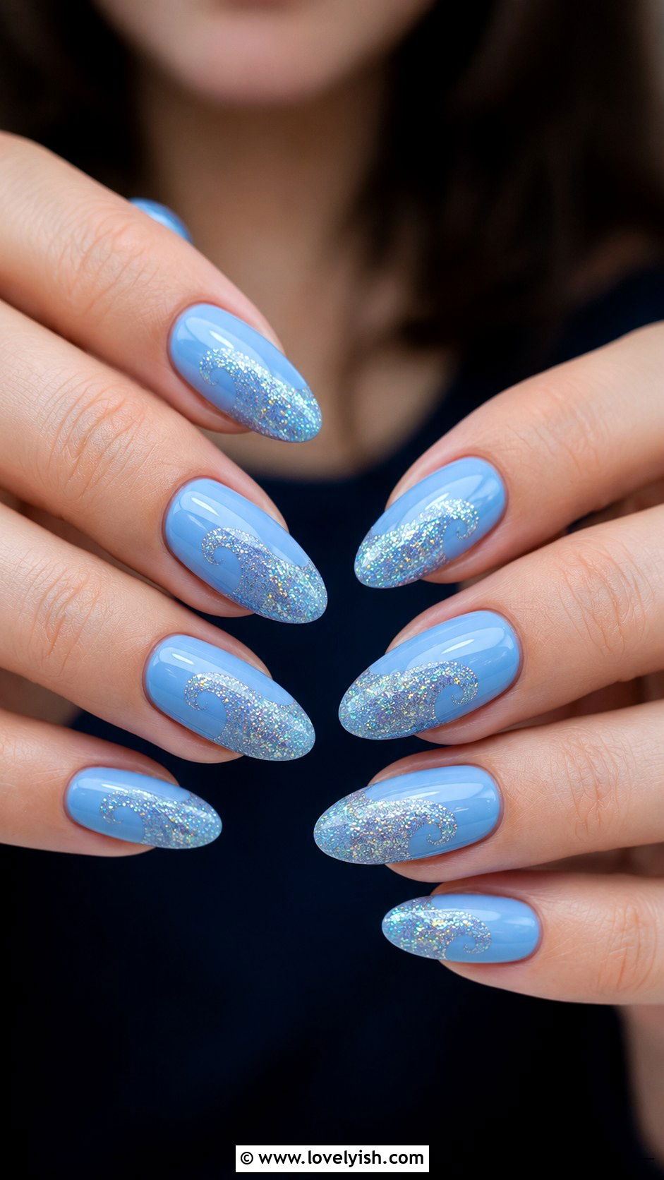 Glitter Ocean Wave Nails - 50 ocean nails - 50 ocean nails