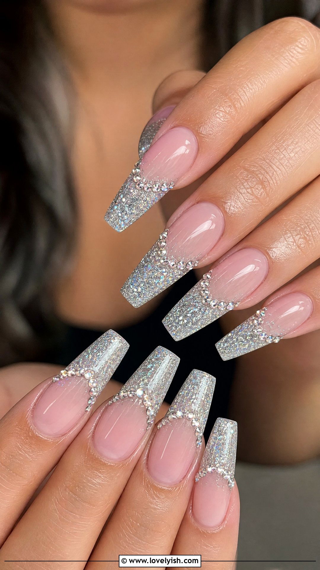 Glitter Ombre Diamond Nails - 50 diamond nails - 50 diamond nails