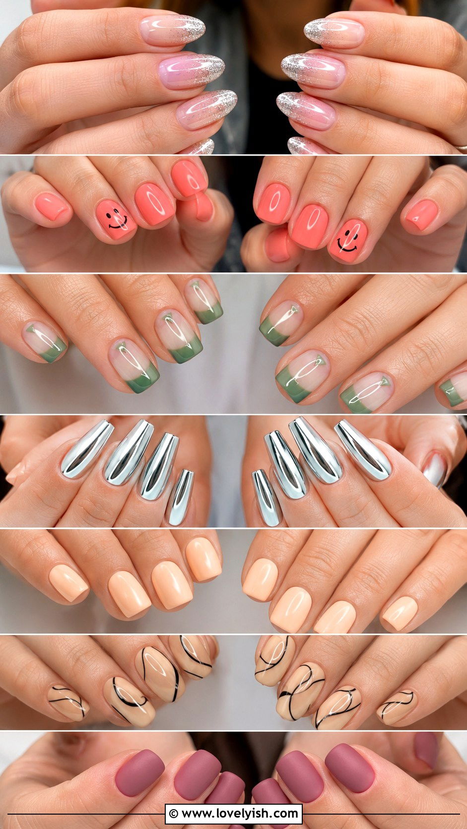 Glitter Ombre French Nails - 46 easy nail designs - 46 easy nail designs