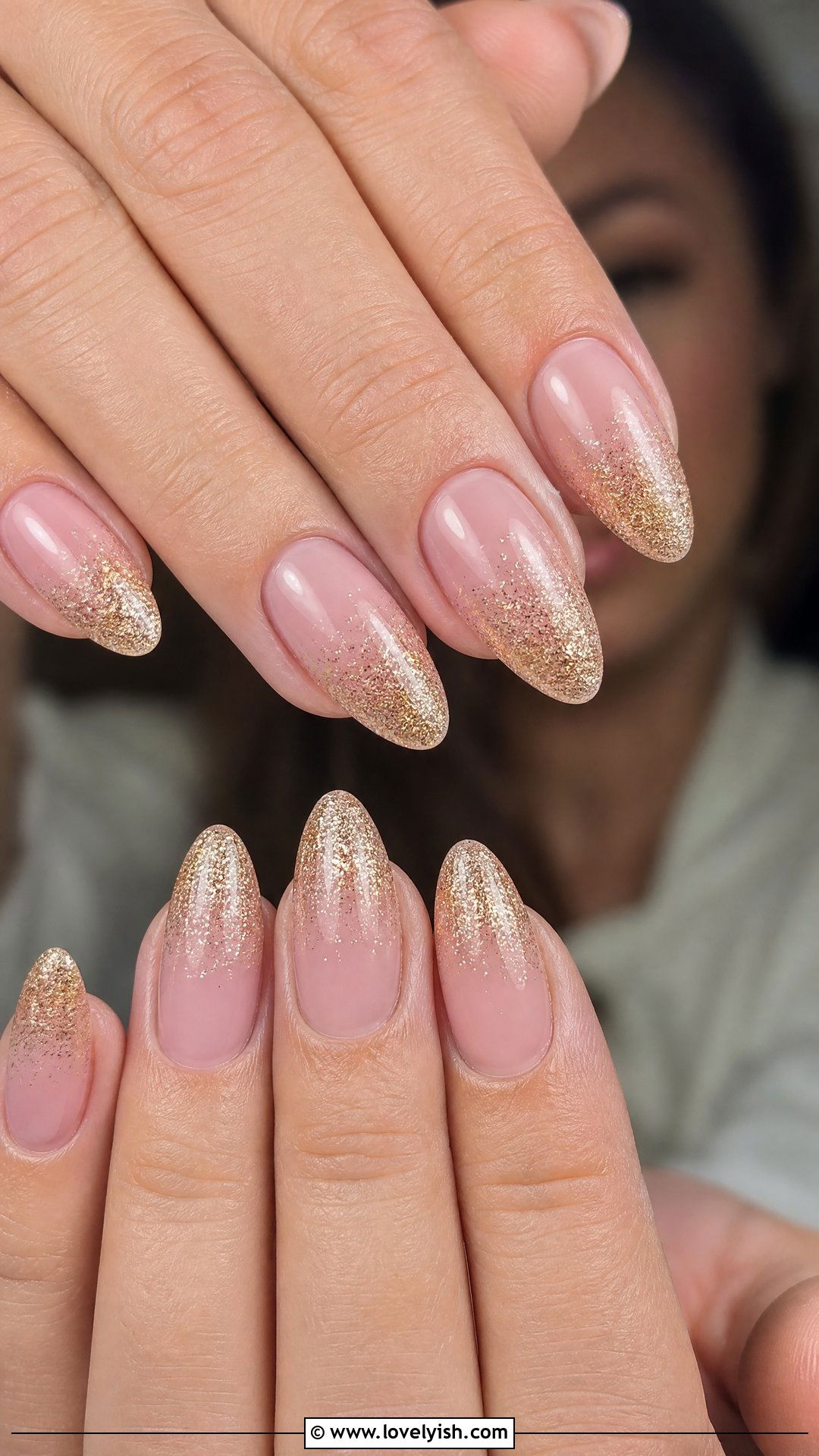 Glitter Ombre French Tip Nails - 50 ombre french nails - 50 ombre french nails
