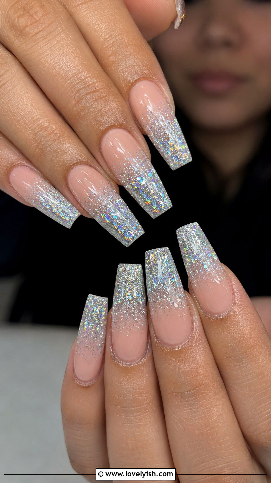Glitter Ombre French Tip Nails - 25 french nails design ideas - 25 french nails design ideas