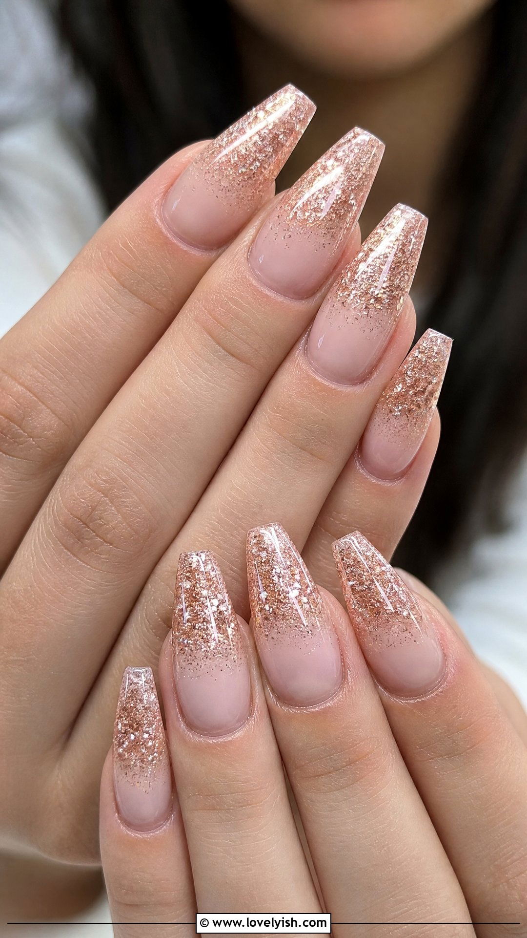 Glitter Ombre Gel Nails - 50 gel manicure - 50 gel manicure