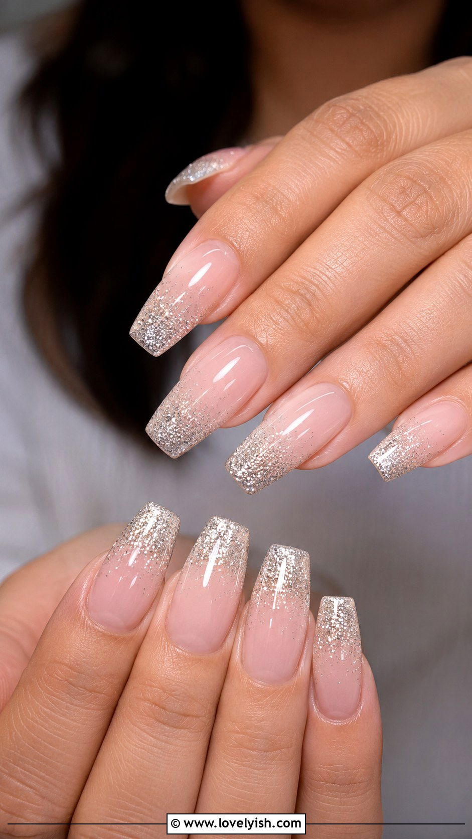 Glitter Ombre Nails for Bride - 25 wedding nails for bride - 25 wedding nails for bride
