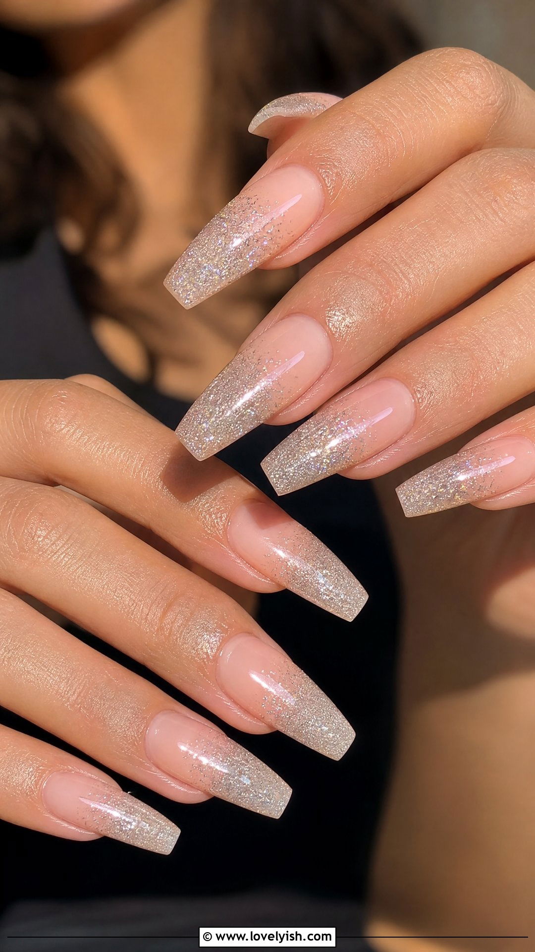 Glitter Ombre Nude Nails - 37 nails art ideas - 37 nails art ideas