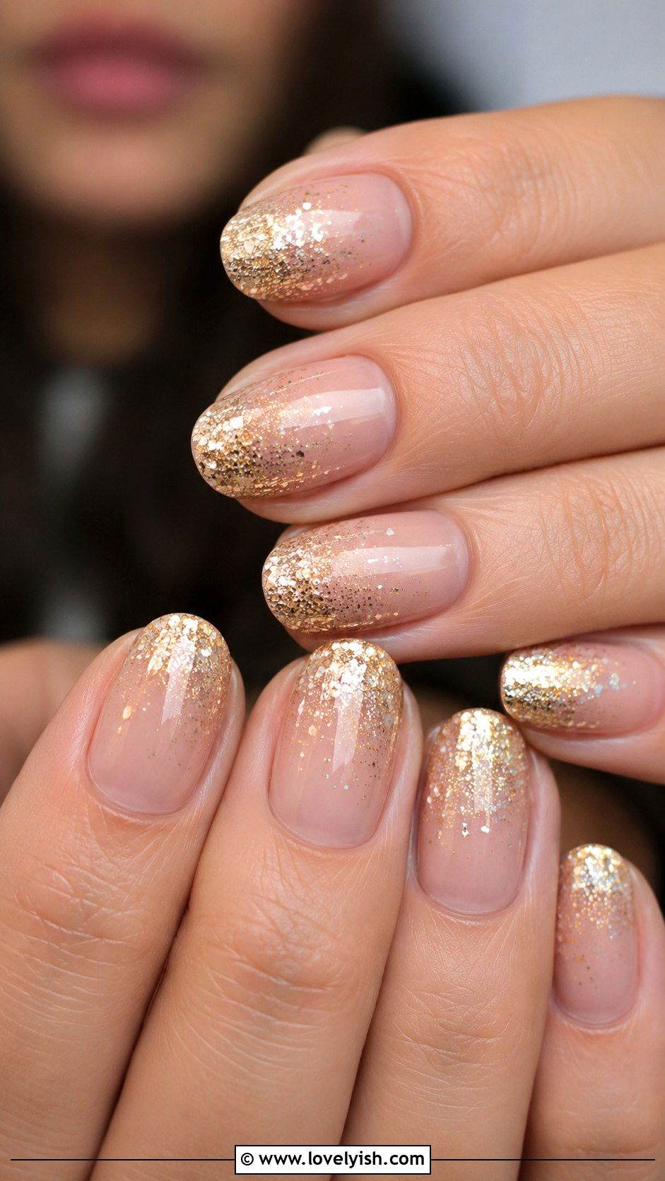 Glitter Ombre Oval Nails - 50 oval nails - 50 oval nails