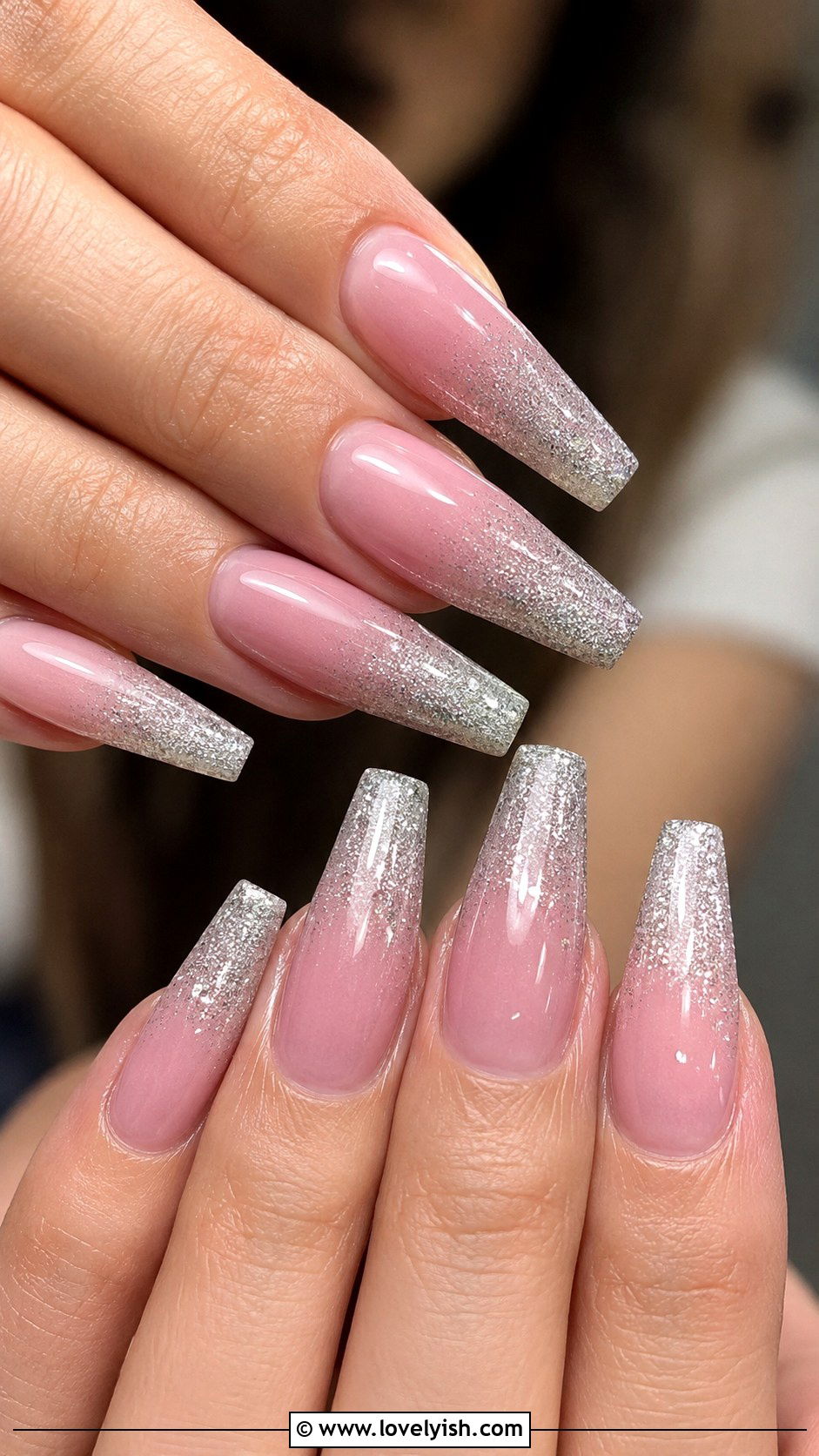 Glitter Ombre Pink Nails - 44 nails design - 44 nails design