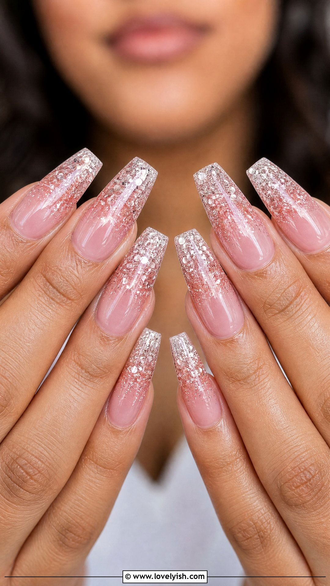 Glitter Ombre Pink Nails - 50 mothers day nail designs - 50 mothers day nail designs