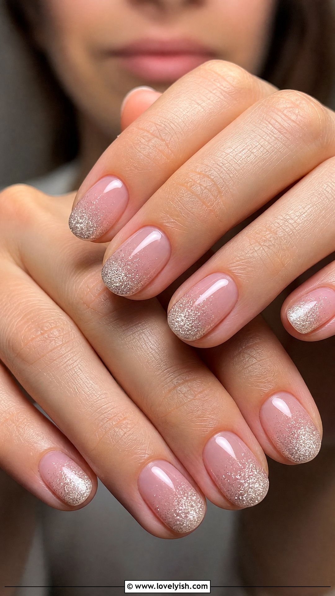 Glitter Ombre Short Nails - 35 short nails designs - 35 short nails designs