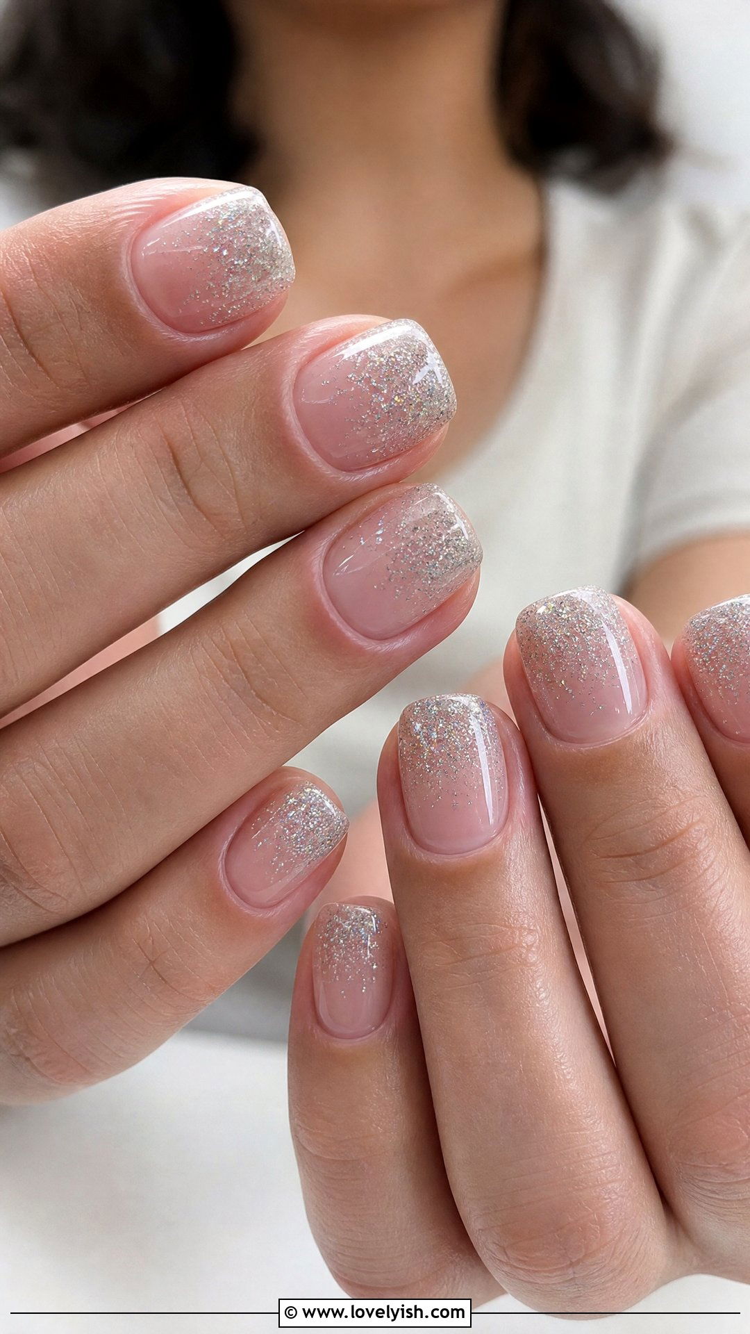 Glitter Ombre Short Square Nails - 50 short square nails - 50 short square nails