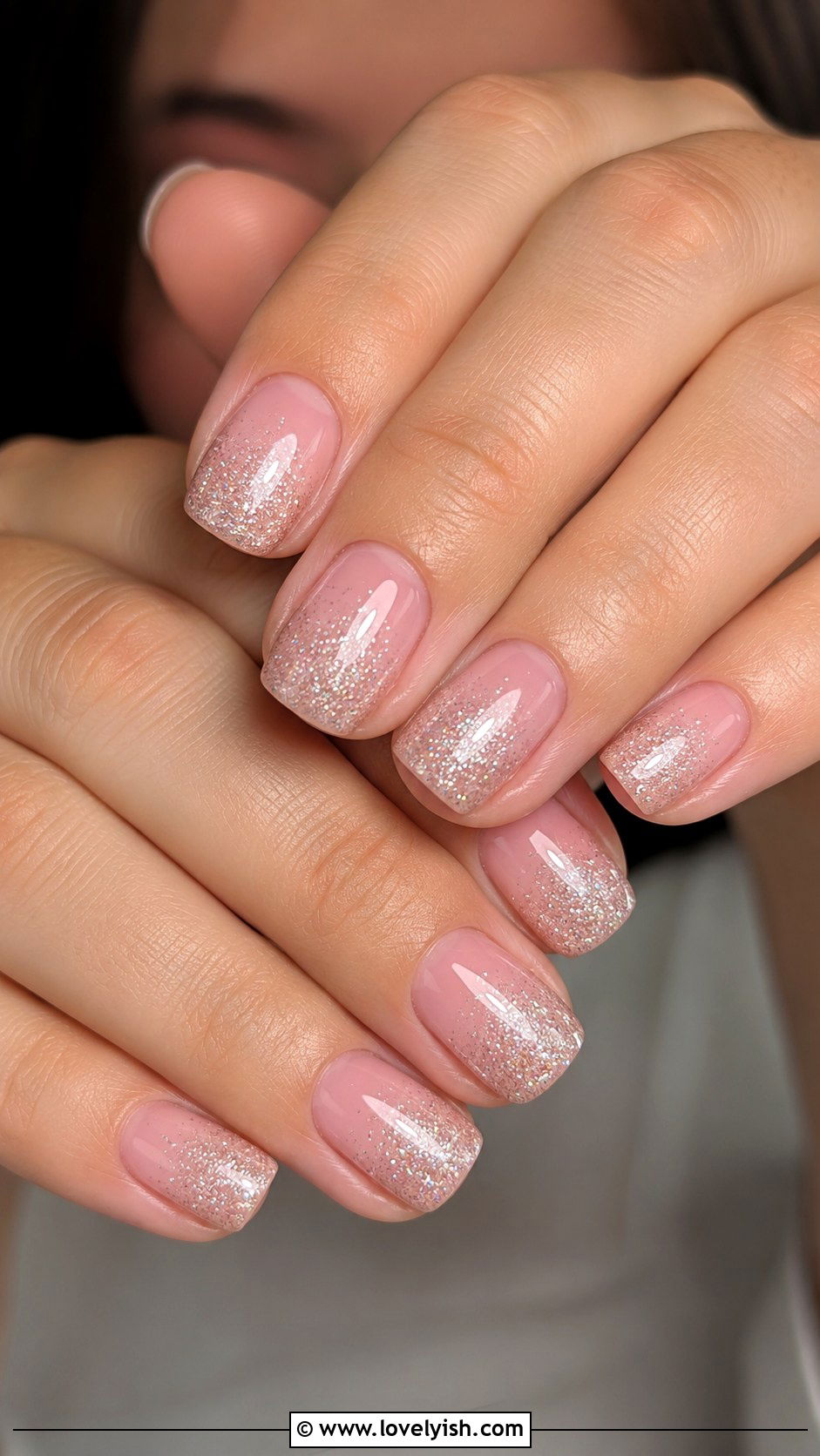 Glitter Ombre Soft Pink Nails - 50 back to school nails - 50 back to school nails