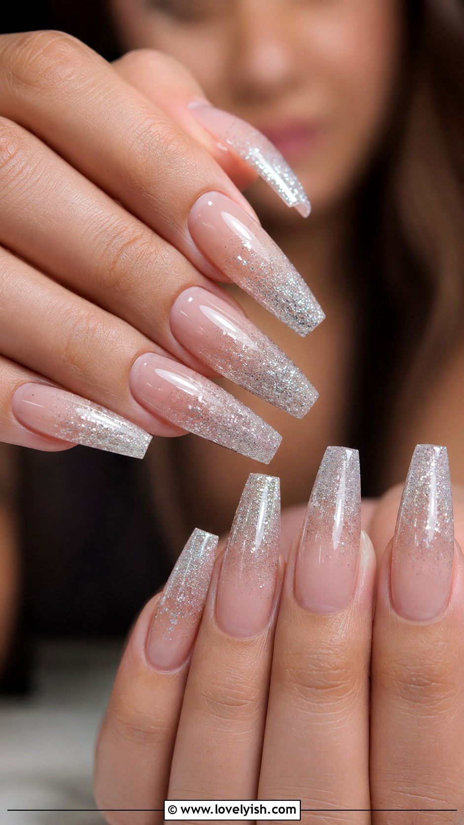 Glitter Ombre Tip Nail Design - 45 cute nail designs - 45 cute nail designs