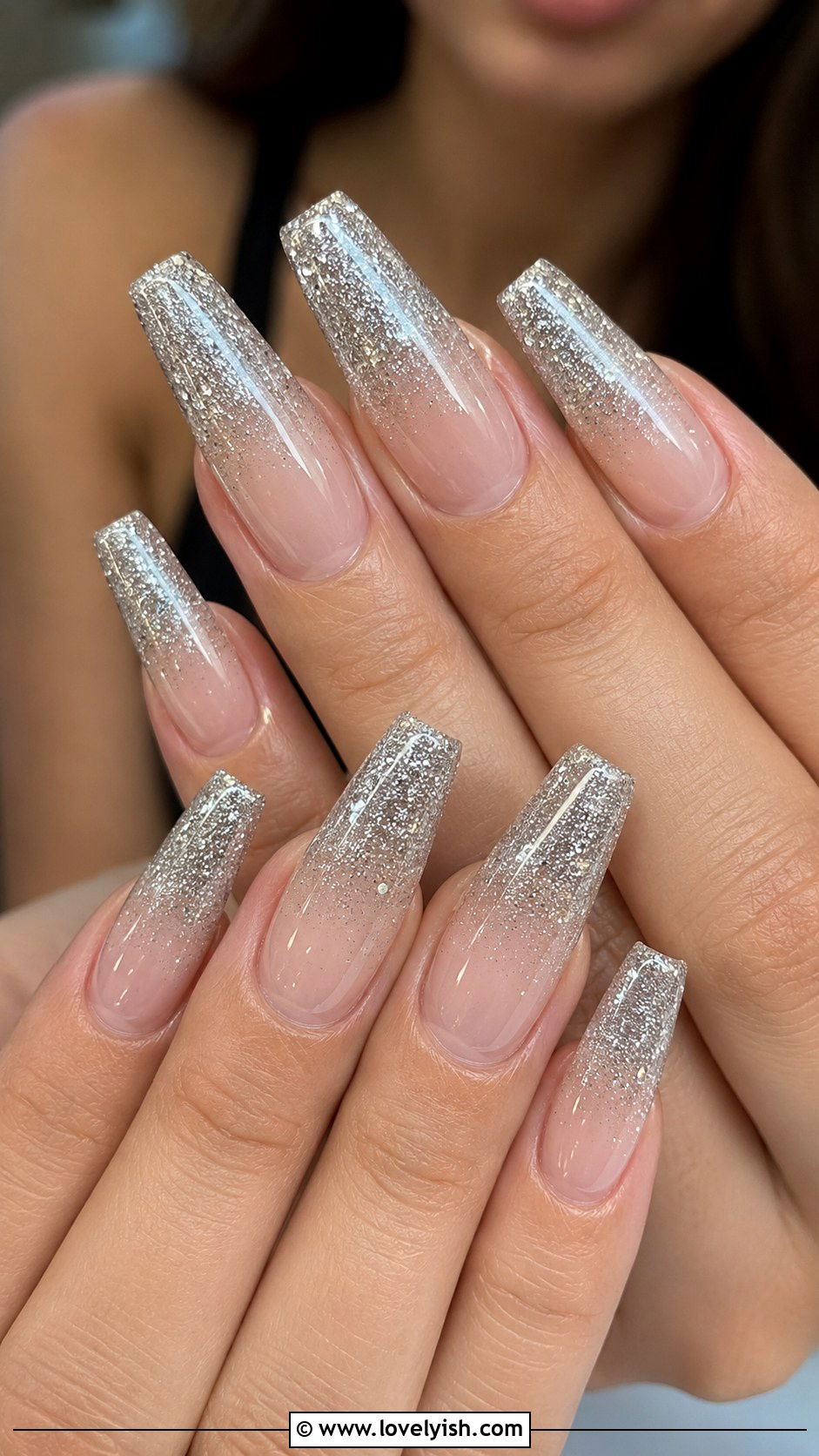 Glitter Ombre Tip Nails - 34 nail design art ideas - 34 nail design art ideas