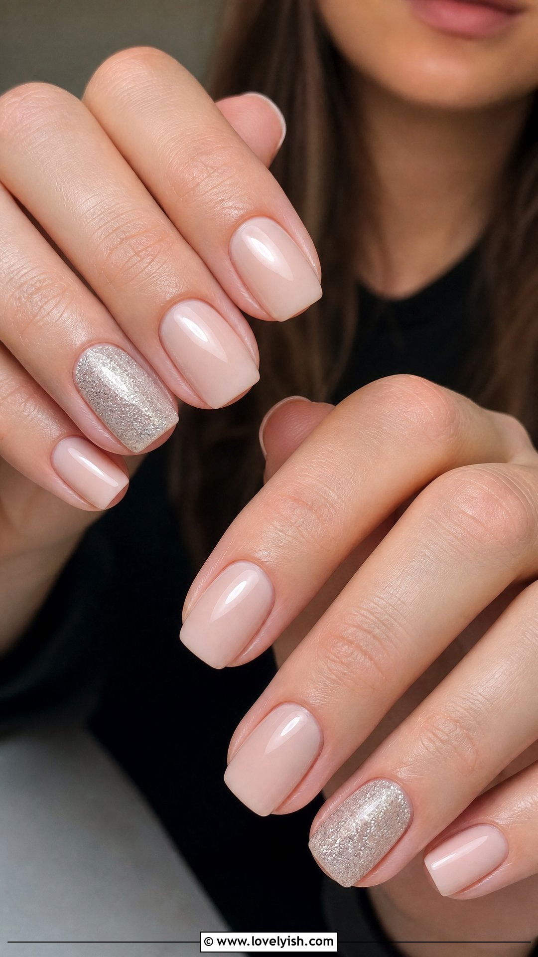 Glitter Ring Finger Accent Nails - 41 nail design simple - 41 nail design simple