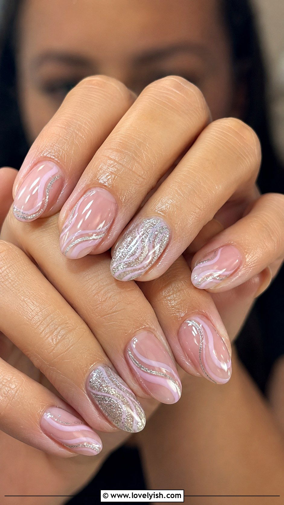 Glitter Swirl Accent Nails - 50 swirl nails - 50 swirl nails
