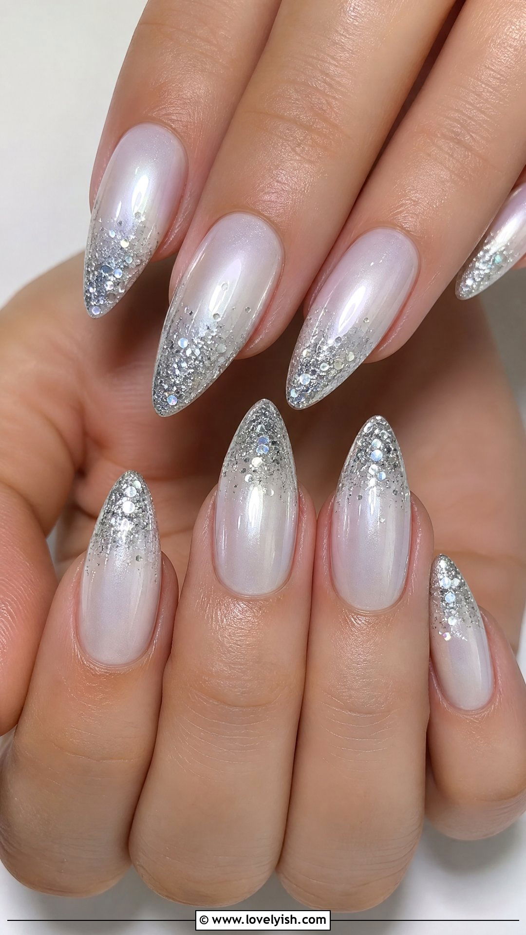 Glitter Tip Nude Nails - 46 easy nail designs - 46 easy nail designs