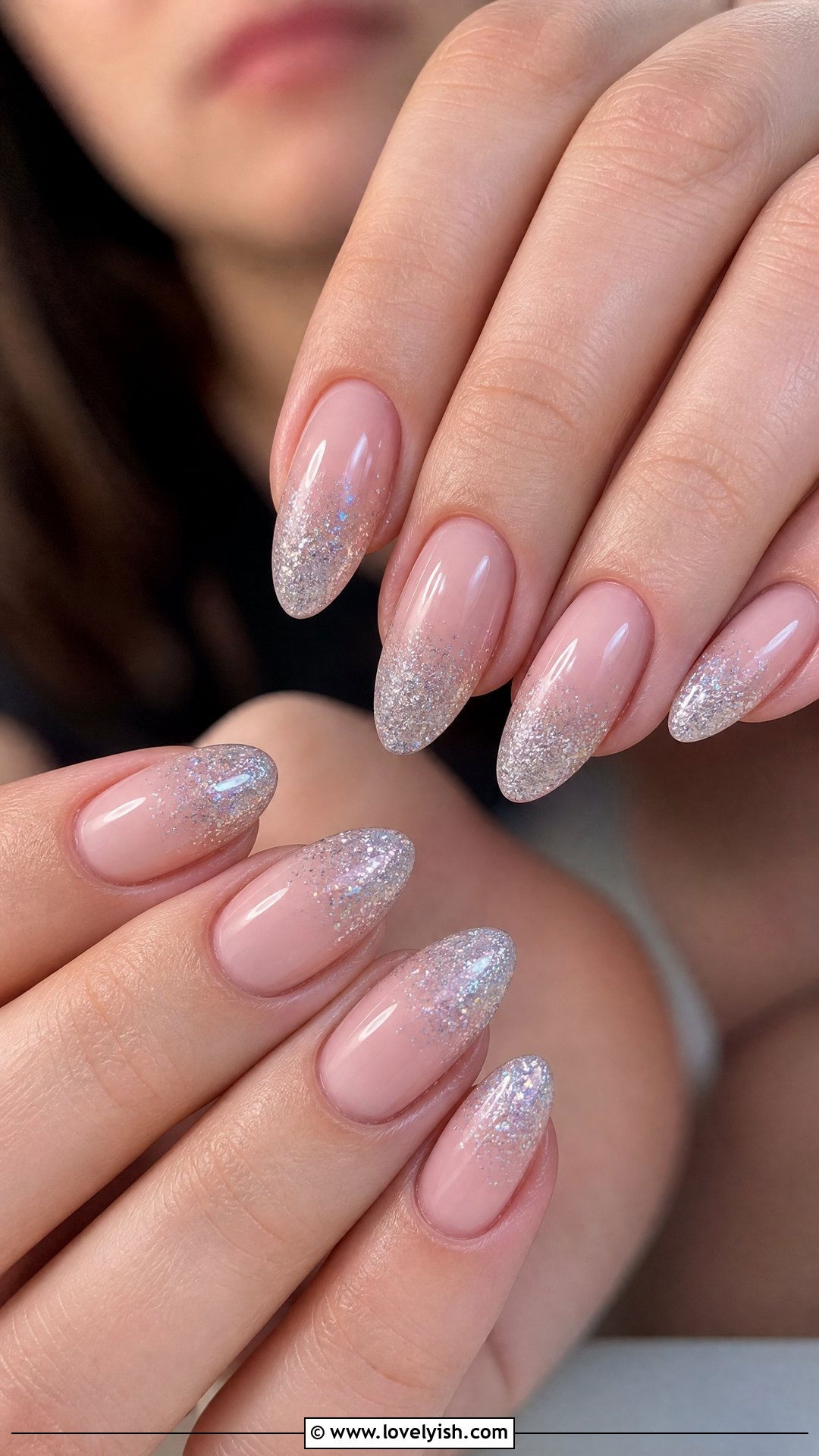 Glitter Tip Pink Nails - 50 quick nail designs - 50 quick nail designs