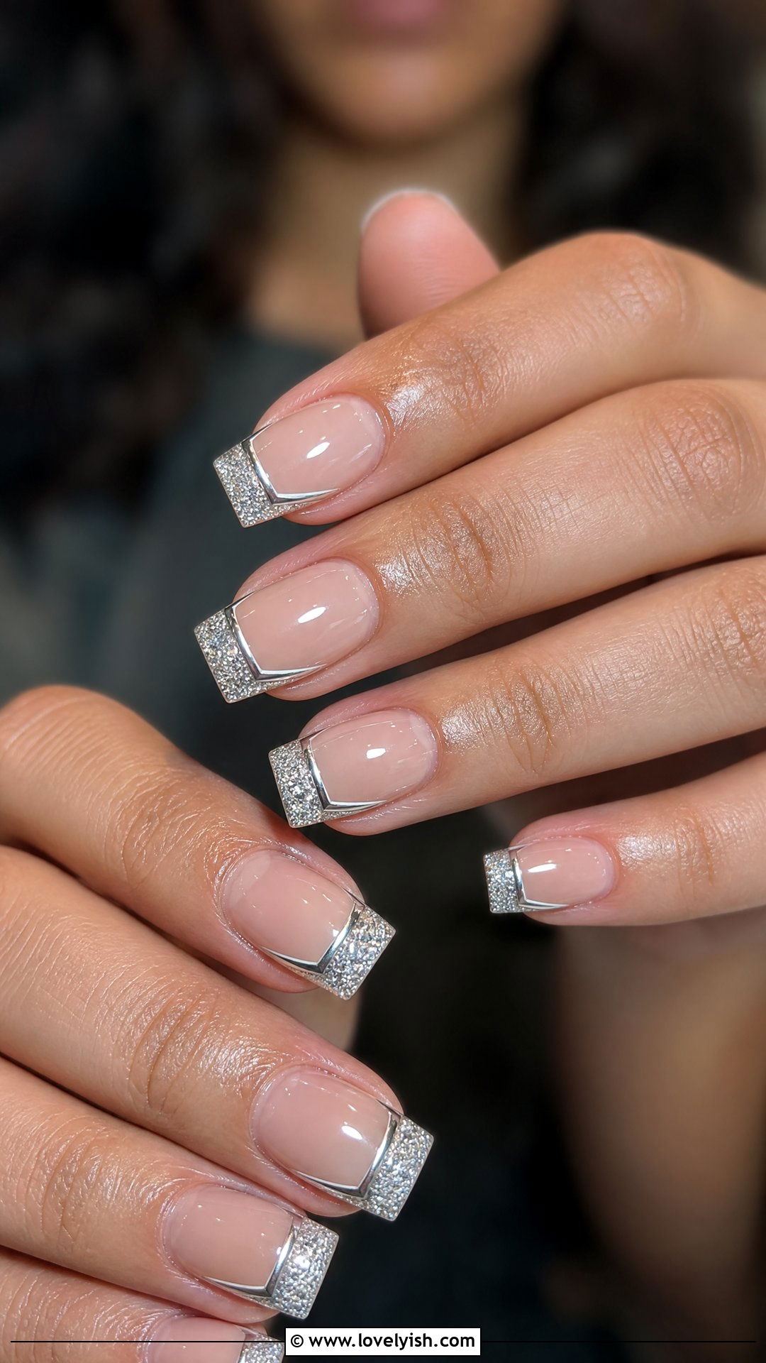 Glitter Tip Short Coffin Nails - 50 short coffin nails - 50 short coffin nails