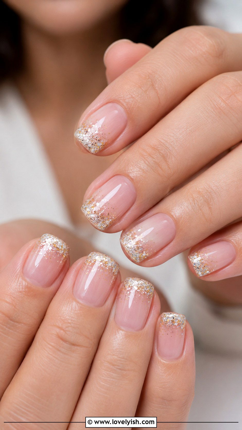 Glitter Tip Short Square Nails - 25 short square nail designs - 25 short square nail designs