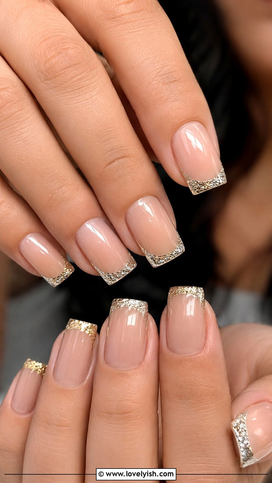 Glitter Tip Square Nails - 50 glitter nails - 50 glitter nails