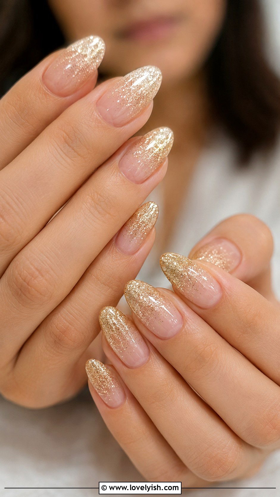 Glittery Gold Sand Nails - 50 beach nails - 50 beach nails