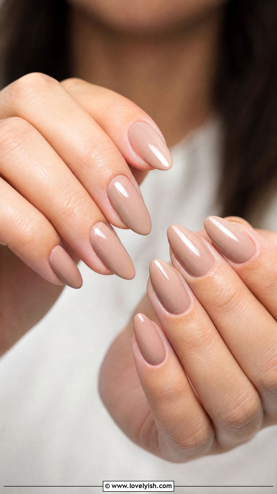 Glossy Beige Nude Nails - 50 classic nail designs - 50 classic nail designs