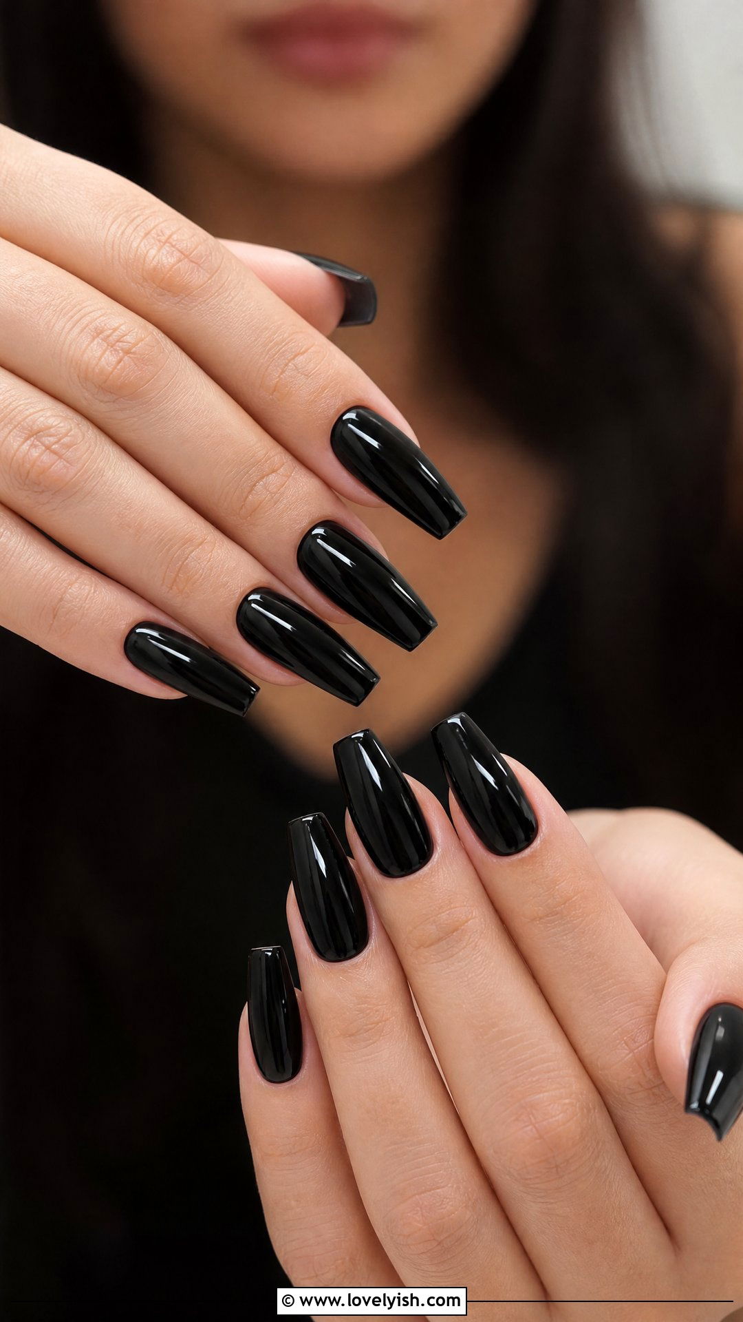 Glossy Black Nails - 49 nail colors - 49 nail colors