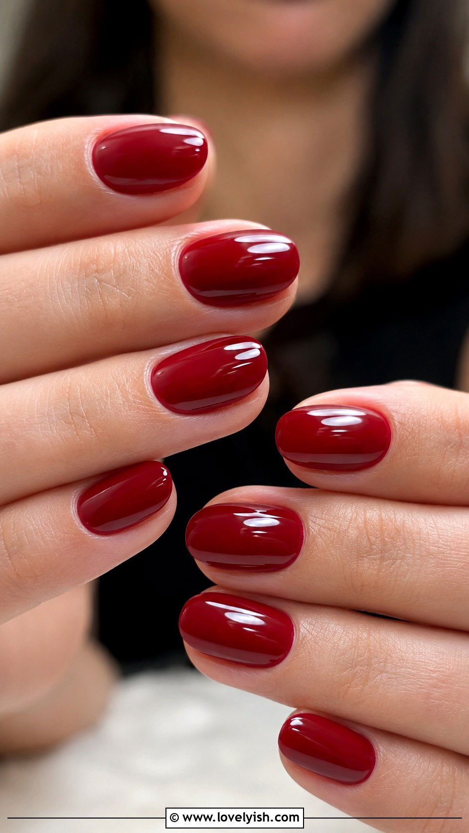 Glossy Cherry Red Nails - 33 easy nail designs for beginners - 33 easy nail designs for beginners