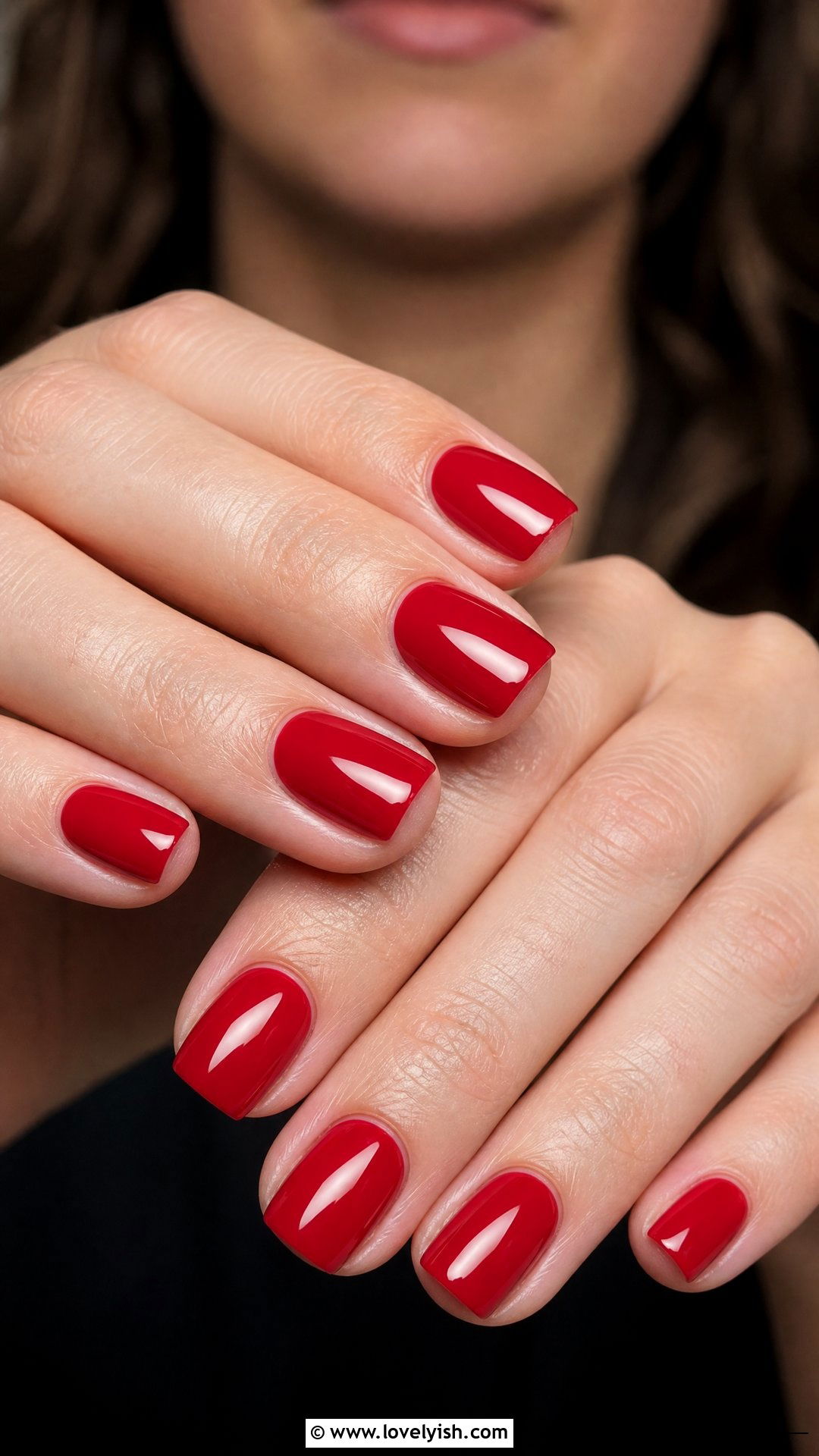 Glossy Cherry Red Nails - 41 nail design simple - 41 nail design simple