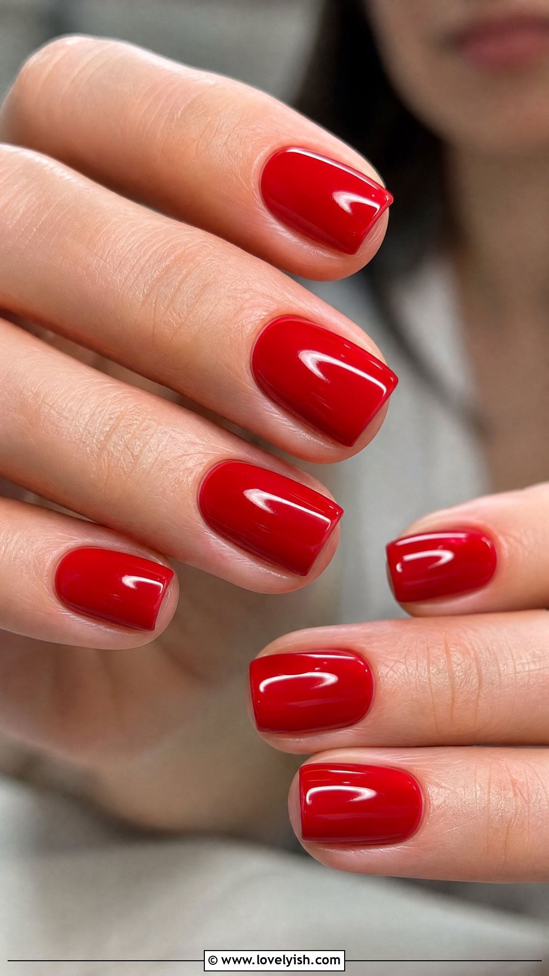 Glossy Cherry Red Nails - 30 nail designs for teens - 30 nail designs for teens