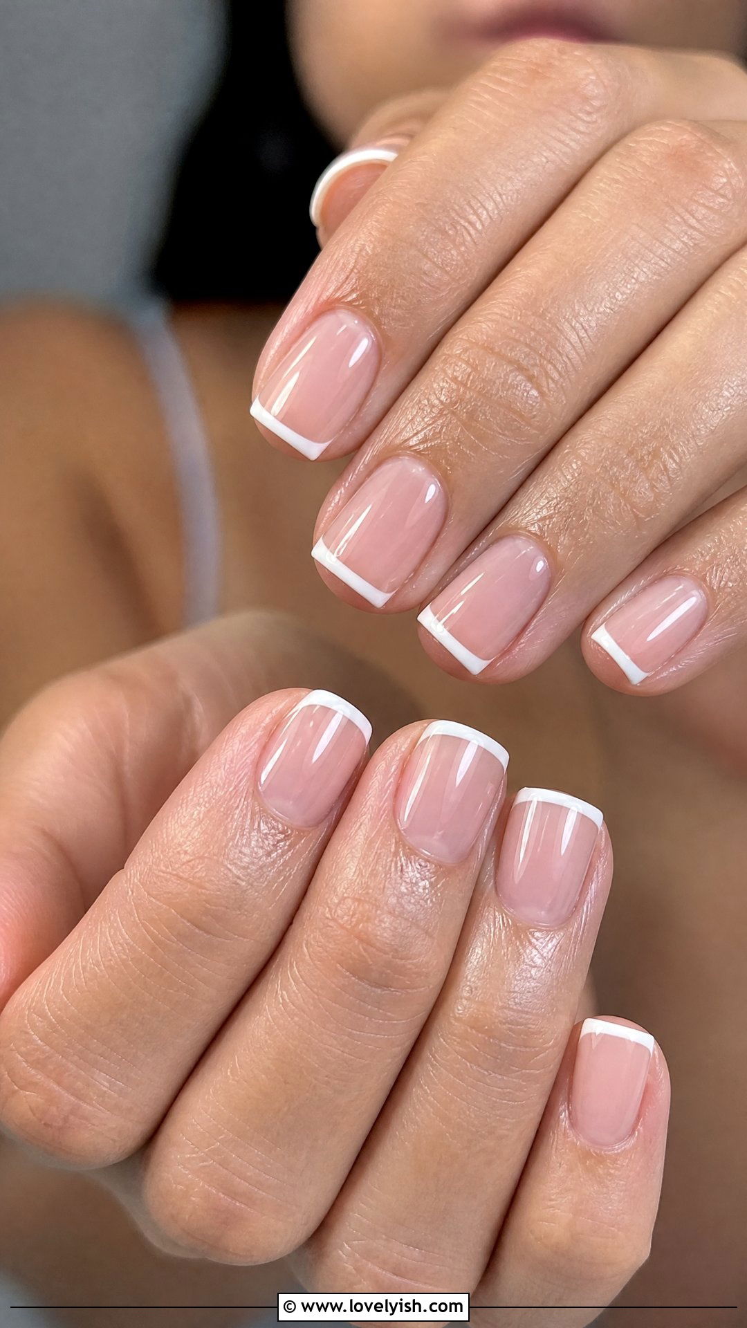 Glossy Clear Base With White Tips - 50 minimalist french tips - 50 minimalist french tips