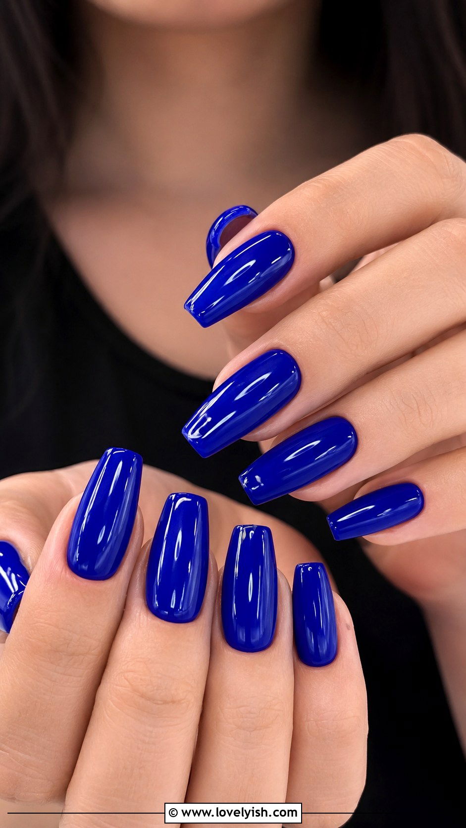 Glossy Cobalt Blue Nails - 50 beach nails - 50 beach nails