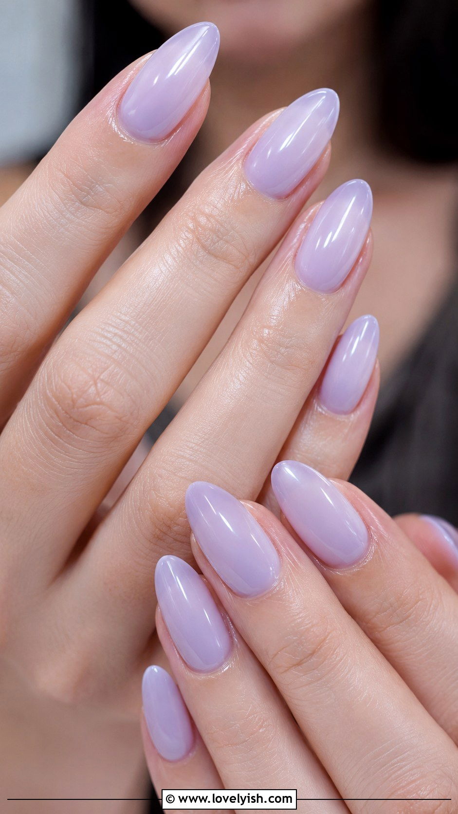 Glossy Lavender Milk Nails - 25 lavender nail designs - 25 lavender nail designs