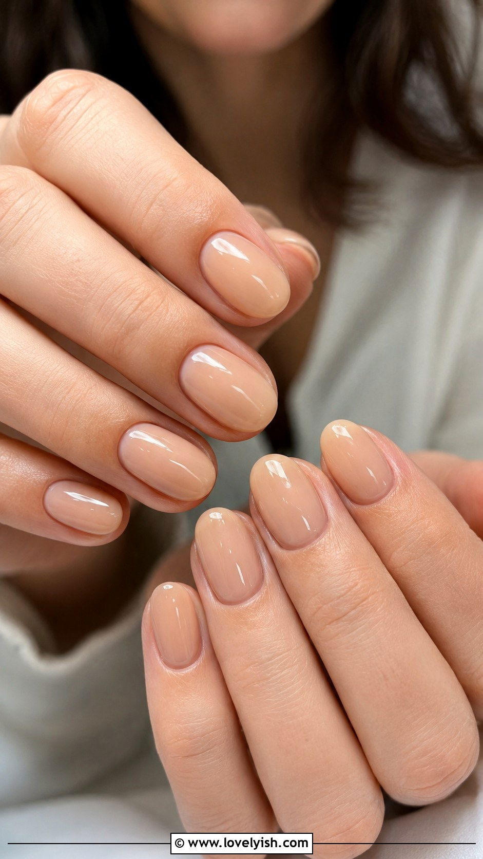 Glossy Nude Nails - 25 mothers day nail designs - 25 mother's day nail designs