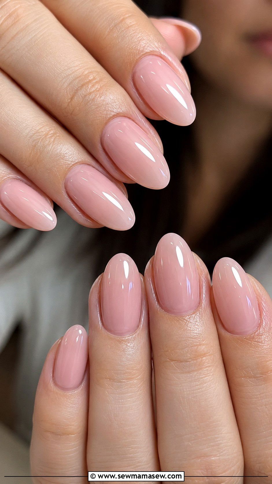 Glossy Nude Pink Gel Nails - 50 gel polish - 50 gel polish