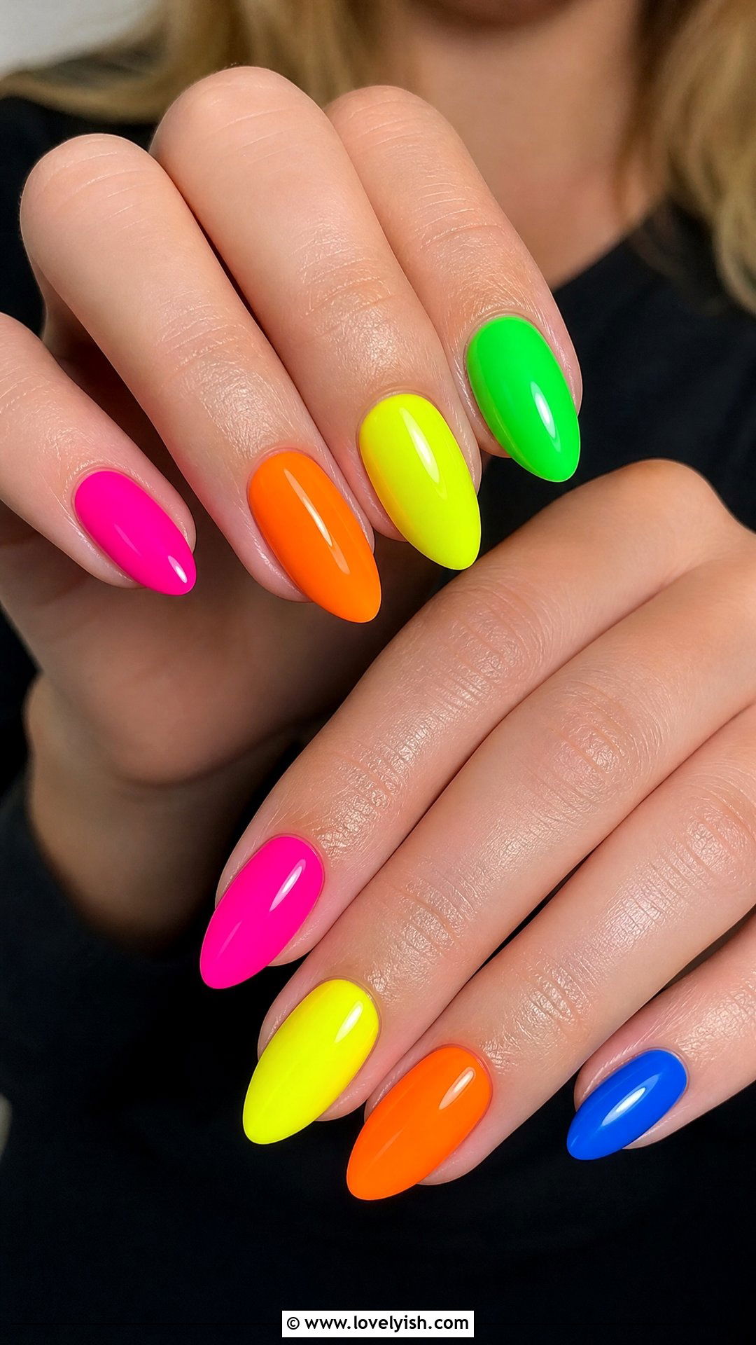 Glow Stick Neon Rainbow Nails - 50 concert nails - 50 concert nails