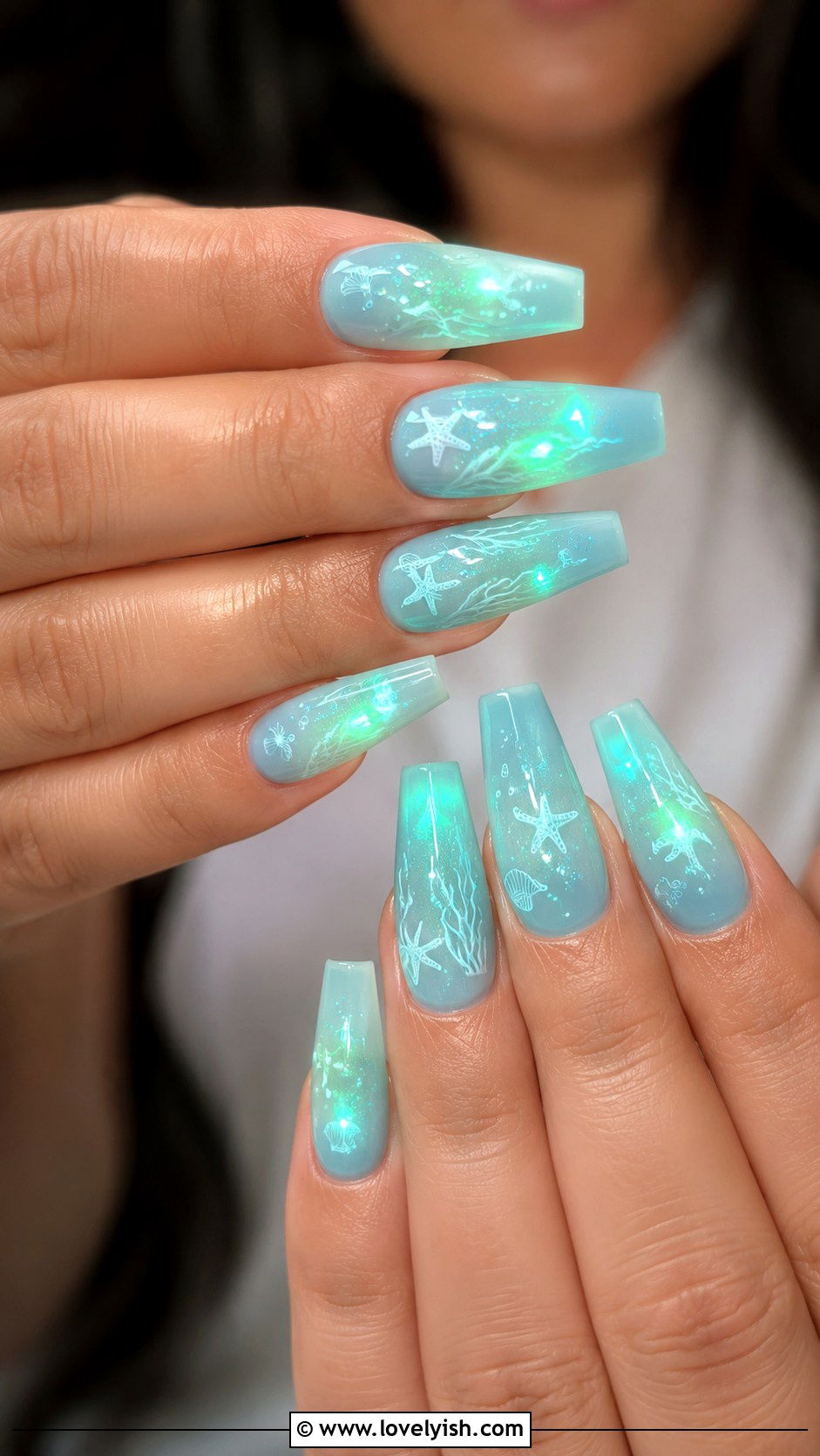 Glow in the Dark Ocean Nails - 50 ocean nails - 50 ocean nails