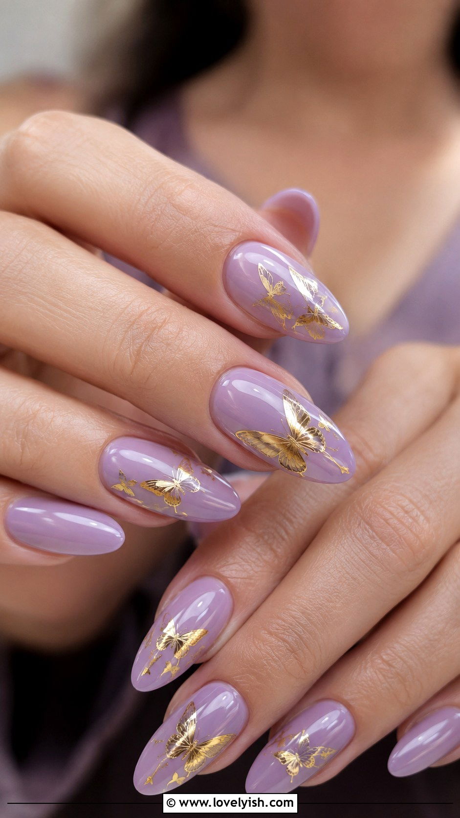 Gold Chrome Butterfly Nails - 50 gold chrome nails - 50 gold chrome nails