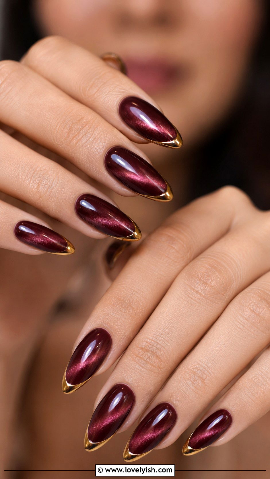 Gold Chrome Cat Eye Nails - 50 gold chrome nails - 50 gold chrome nails