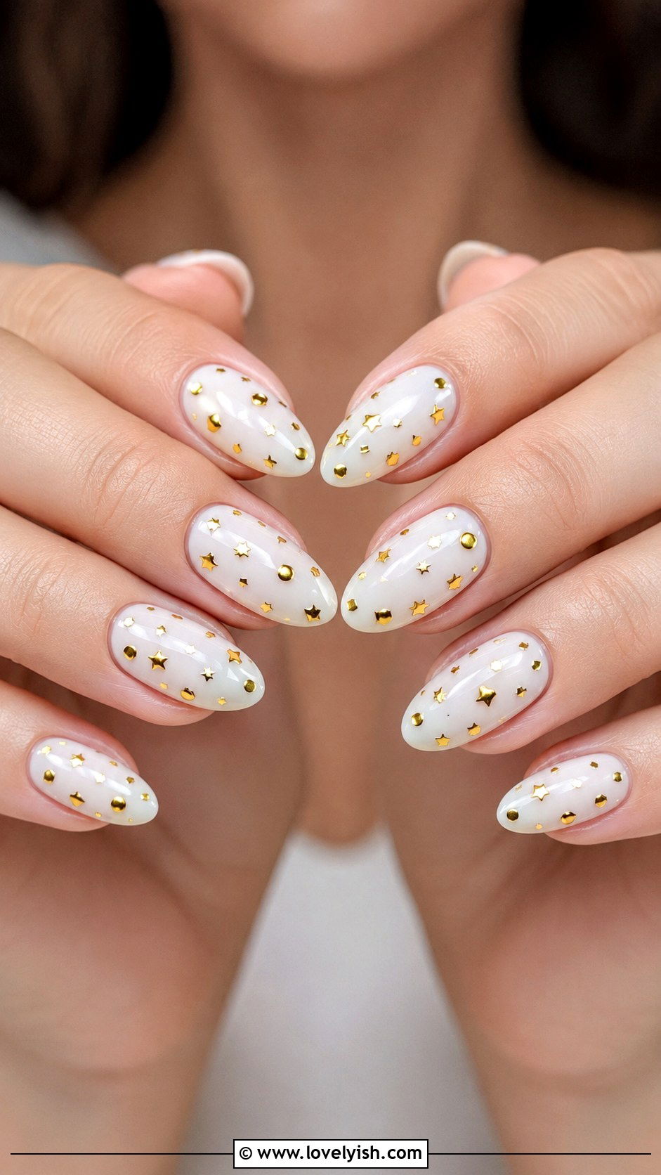 Gold Chrome Confetti Nails - 50 gold chrome nails - 50 gold chrome nails