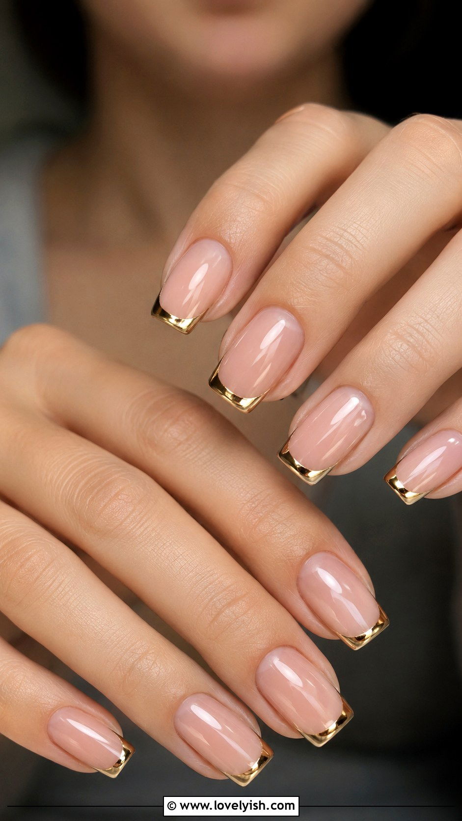 Gold Chrome French Tip Nails - 50 gold chrome nails - 50 gold chrome nails