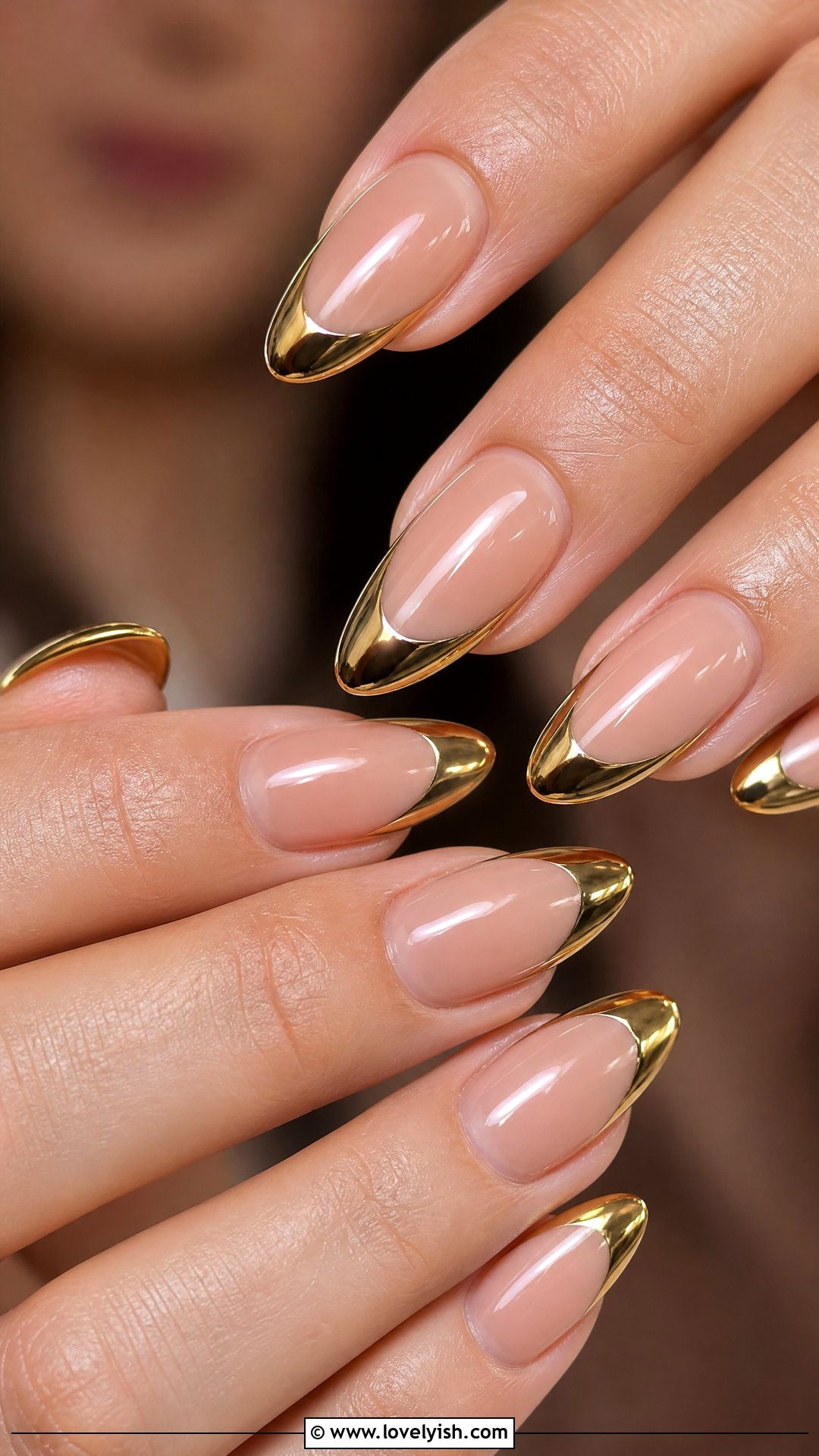 Gold Chrome French Tip - 50 cute french tip nail designs - 50 cute french tip nail designs