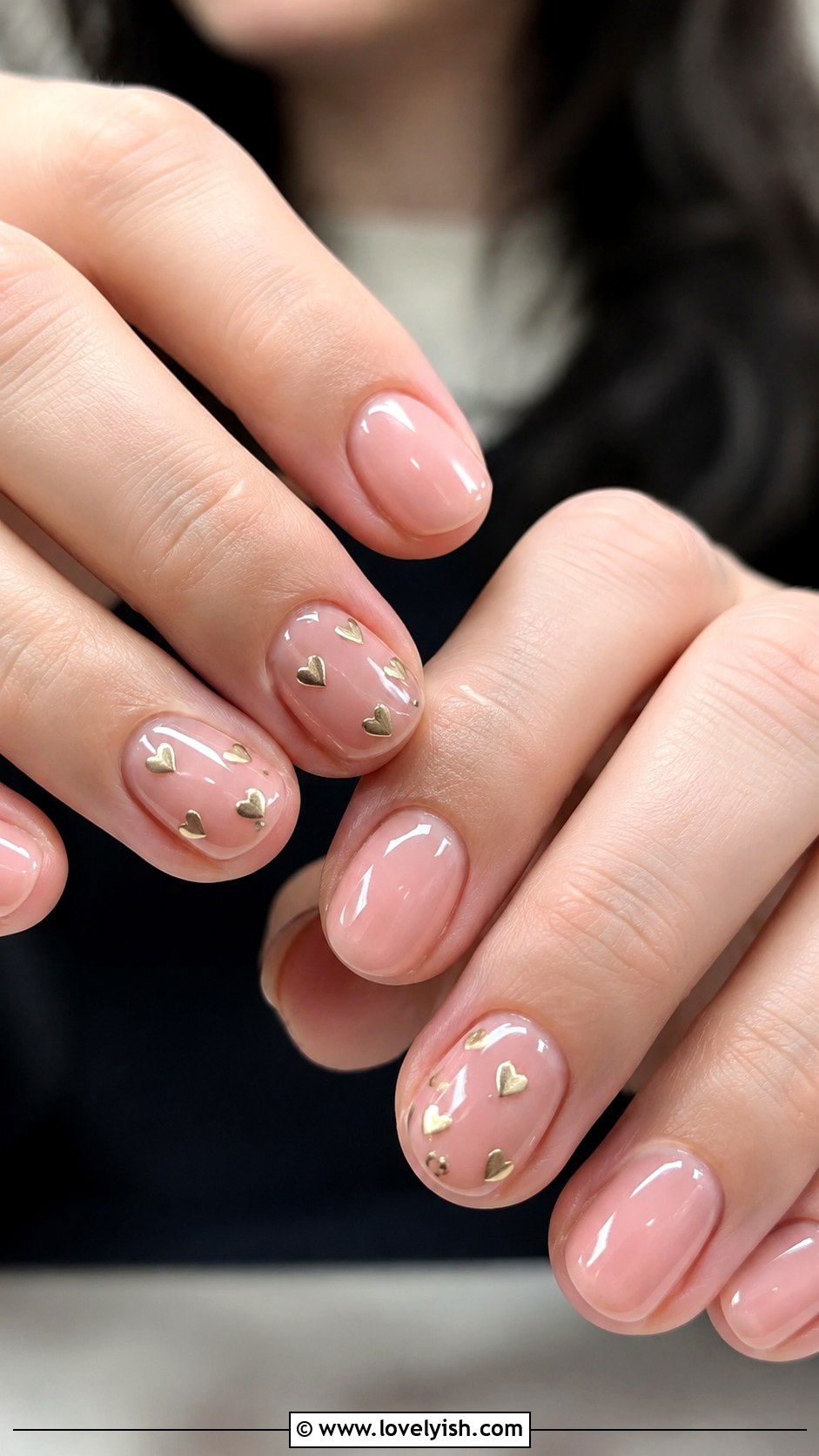 Gold Chrome Heart Nails - 50 gold chrome nails - 50 gold chrome nails
